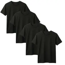 KIT 4 Camiseta Básica Masculina Lisa 100% Algodão 30.1 Manga Curta Acabamento Premium
