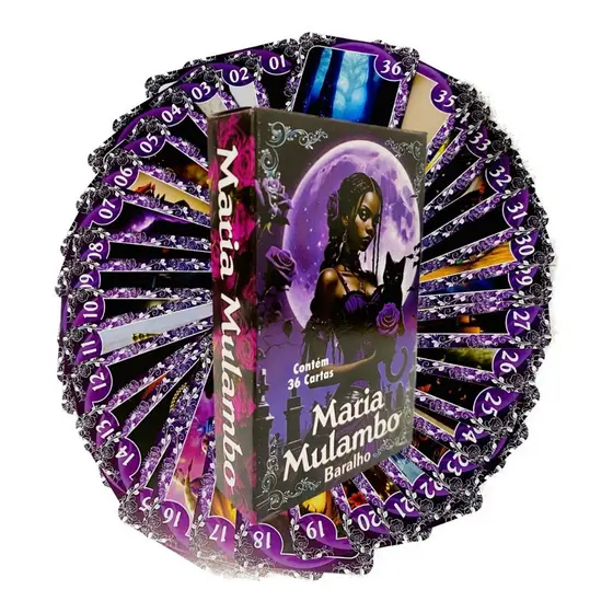 Baralho da Pomba Gira Maria Mulambo Tarot 36 Cartas com Manual