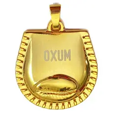Pingente Patuá Oxum Orixá banhado a Ouro 18k Umbanda Candomblé