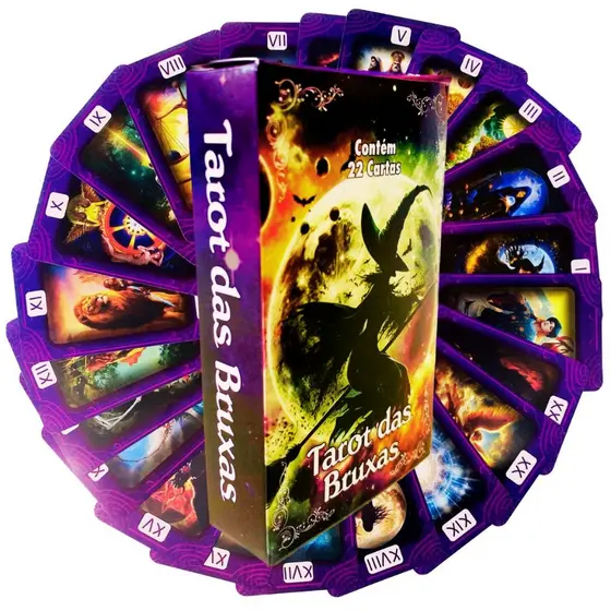 Tarot Baralho Tarô Das Bruxas 22 Cartas e Manual explicativo
