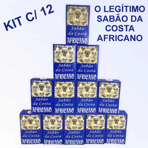 KIT c/ 12 - SABÃO DA COSTA AFRICANO LEGITIMO Limpeza Espiritual Umbanda Candomblé