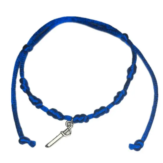Pulseira 7 nós com pingente para Proteção Ajustável Orixás/Entidades - Ogum
