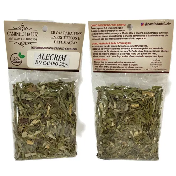Ervas Alecrim do Campo 100% Natural / Banho e Defumação - 20g | Umbanda
