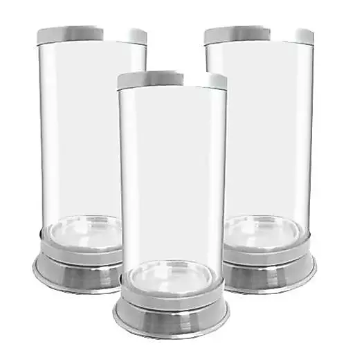 Kit com 3 Suporte de Velas, Porta velas de 7 dias, Protetor de Vela, Castiçal Transparente