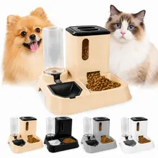 Comedouro e Bebedouro Pet Automático Premium Para Cães e Gatos Com Pá Porta Petiscos
