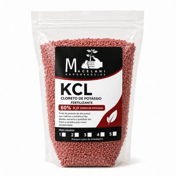Fertilizante Cloreto de Potássio KCL 60% Adubo Para Plantas Hortas Frutíferas Alta Produção