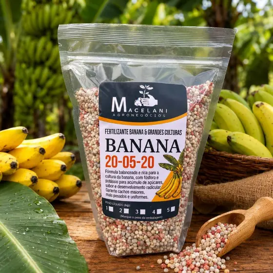 Fertilizante Banana NPK 20-05-20 Adubo Para Bananeira Frutificação Crescimento Produção
