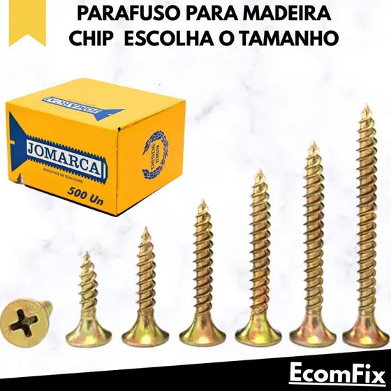 Parafuso para Madeira MDF e Marcenaria Chipboard – Vários Tamanhos para Escolher