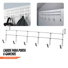 Suportes Com 6 Ganchos Para Porta de Casa Gancho Roupas Toalhas Armários Banheiro e Escritório