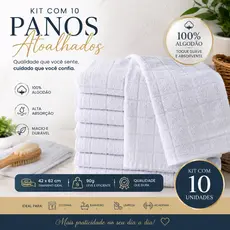 Kit 10 Panos de Prato Para Cozinha Atoalhado Listrado 42x62