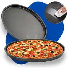 Forma de Pizza Grande Antiaderente Teflon 36cm Bandeja Assadeira Redonda Lanchonete Forno Resistente