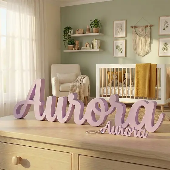 Letreiro Nome Personalizado Decorativo Infantil de Mesa e Estante v1