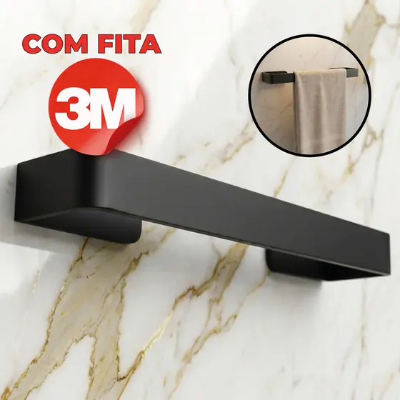 Porta Toalha Banheiro Lavabo Resistente Adesivo Dupla Face Premium Moderno Com Fita Dupla Face