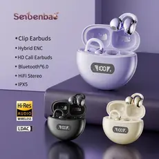 Senbenbao Fones De Ouvido Q71 Bluetooth Com Clipe BT 6.0 HD Chamada ENC Cancelamento De Ruído LED Power Display Bateria