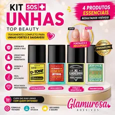 Kit unhas top beuty com  01 base Concreto, 01 base Fermento,  01 D-tone e 01 xi lascou