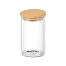 Potes Porta Mantimentos De Vidro Tampa De Bambu 150ml
