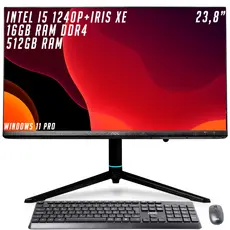 PC AOC All In One Intel Core I5 12ª Geração Iris Xe 16GB RAM DDR4 2666MHz SSD 512GB Tela 23,8” Windows 11 Pro Completo