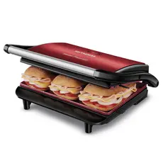 Grill Elétrico Portátil Grelha 2 em 1 Sanduicheira Mondial PG-01-RC Press Grill Red Ceramic Vermelha