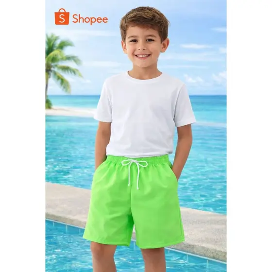 Shorts Bermuda Mauricinho Infantil Microfibra Tactel - Leve - Verão - Dia a dia Praia e Piscina