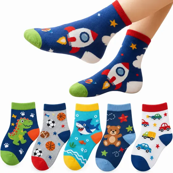 Kit Pares de Meias Infantil e Bebê Menino Diversas Cores e estampas Masculino