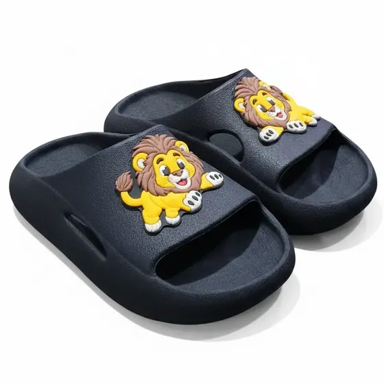 Chinelo Nuvem Infantil Masculino e Feminino Leão e Onça Leve e Confortável Slide de Menino e Menina