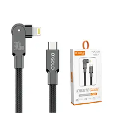Cabo Turbo Tipo C + Tipo Lightning Para Iphone PD 30W 180º 1 Metro A'gold Original CB90