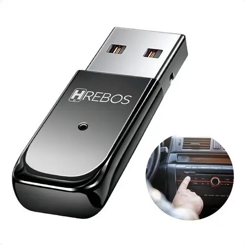 Adaptador Bluetooth USB Car Connect Hrebos Premium Receptor Música Chamadas Som Carro Sem Fio AD-215