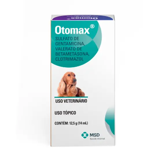 OTOMAX MSD 14 ML 12,5 G POMADA TRATAMENTO OTITE PARA CAES