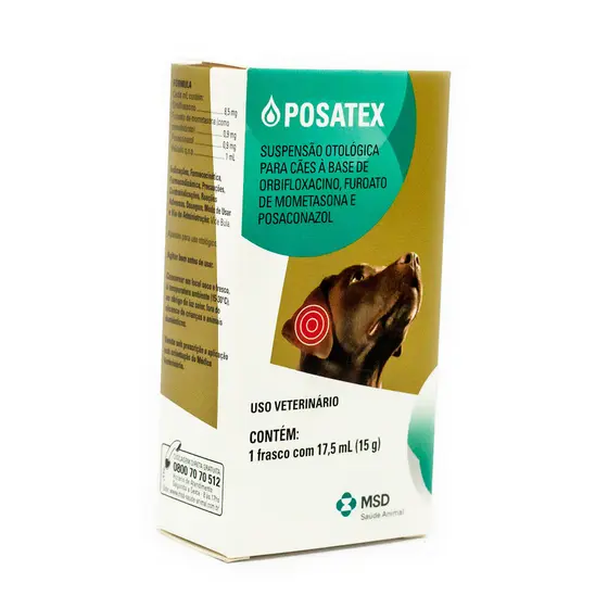 POSATEX ANTI INFLAMATORIO PARA CAES OUVIDO OTITE TRATAMENTO