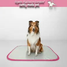 Tapete higiênico lavável cães, P, Tam. 60 x 50 cm, 1 P ou 5 P. cachorro, Cor Rosa, não vaza xixi impermeável, Rosa Neon.