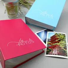 Album de 500 fotos 10x15 lisos varias cores lindas femininas rosa azul bebê ou masculinas fosco