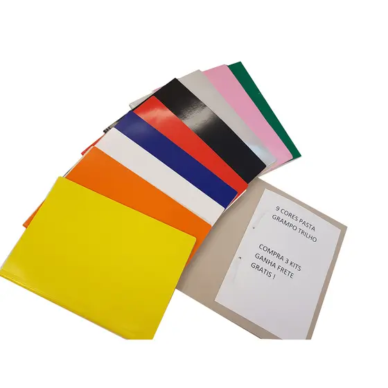 Kit 30 Pastas Grampo Trilho 9 Cores Misto ou Escolha Organizador Documentos Escritorio Escolar