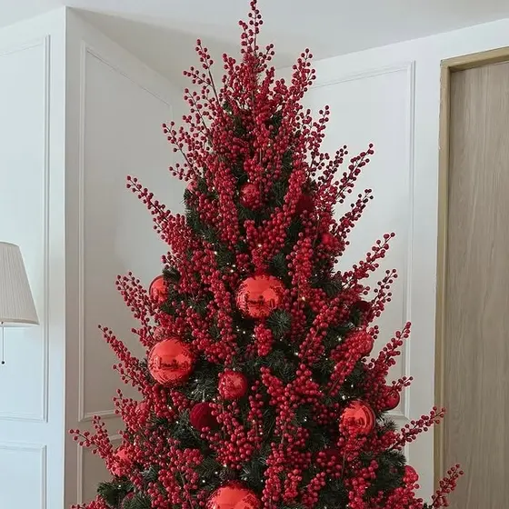 Galho Berry Azevinho cerejinha Bagas Vermelhas Enfeite de Natal Pick natalino