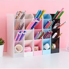 Organizador De Mesa Porta Lápis Caneta borracha 4 Divisórias Multiuso ( GN88 )