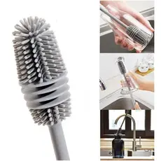 Escova Lava Copos Mamadeiras Taças Garrafas Luça De Silicone ( SA551 )