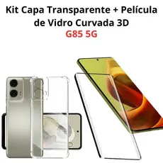 Kit Capinha Anti-Impacto Transparente + Película 3D Curvada P/Moto G85