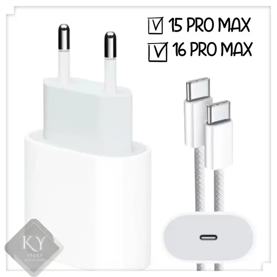 Fonte Carregador 35W Rápido iPhone USB-C Para iPhone 15 16 17 PRO MAX