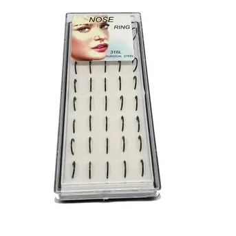 KIT CAXINHA Piercing De Nariz Argolinha Silicone CONTEM 40 PECA
