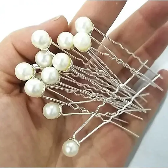kit 12/24 pc Grampos penteado modelo perola Ponto De Luz Cabelo Penteado noiva CAIXINHA
