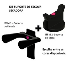 KIT Suporte de Escova Secadora e Secador de Cabelo + Descanso de Mesa para Escova Secadora de Cabelo