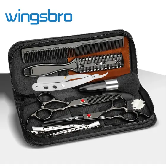 Tesoura De Cabelo Profissional 7/6 , Com kit De Navalha , Salão De Beleza , Corte , Barbeiro , Cabeleireiro