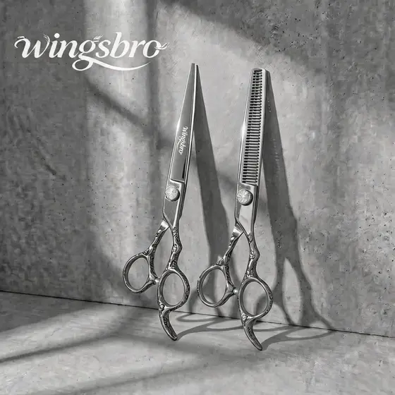 Wingbro Tesoura De Cabeleireiro Profissional , 7.5 Polegada Corte De Cabelo Desbaste Para Salão De Barbeiro Uso Doméstic
