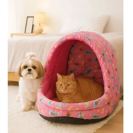 Cama Iglu para Cachorro e Gato Caminha Pet Super Confortável Lavável Quente e Macia Tamanhos P M G