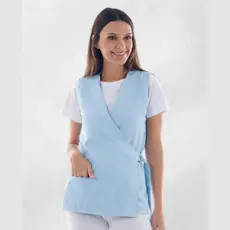 Colete em Gabardine de Microfibra com ajuste e amarraçao lateral por Fivela Copa Babá Estética Cuidadora