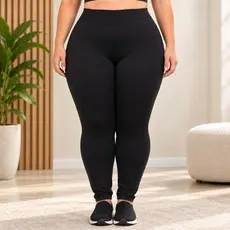 Calça Legging Plus Size Suplex Cintura Alta Feminina tamanho grande modelagem ampla academia fitness