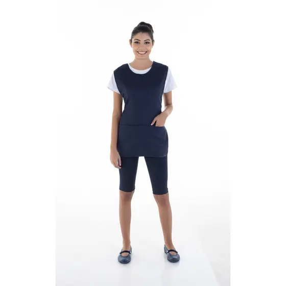 Conjunto de Bermuda Legging Camiseta MC e Bata, Faxineira, Baba, Arrumadeira