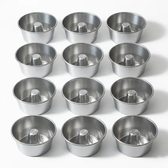 Kit Mini Formas Nº8 120ml Alumínio Pudim Bolo Vulcão Sobremesas 8cm Confeitaria Elegante