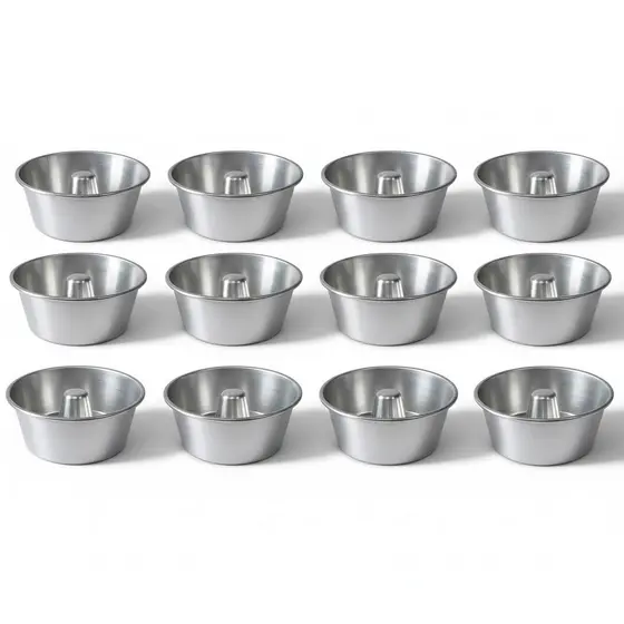 Kit Mini Forminhas Alumínio 300ml nº12 – Mini Pudim, Bolo Vulcão, Sobremesas