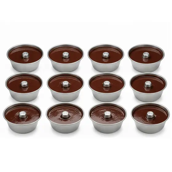 Kit 12 Mini Formas Pudim Bolo Vulcão 220ml Alumínio Doces de Natal Ceia