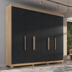 Guarda Roupa Casal Tonielque Valencia 6 Portas 6 Gavetas Com Pés